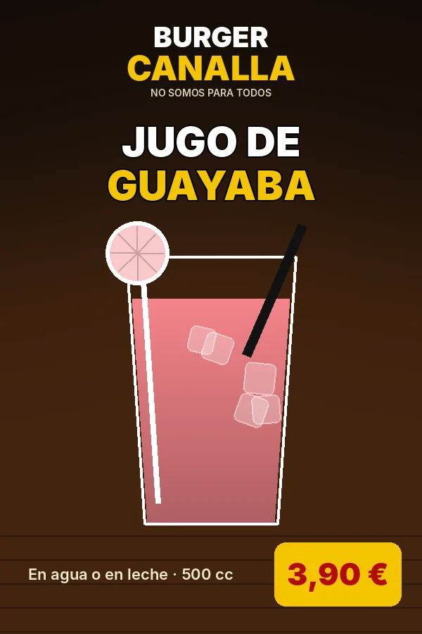 Cartel de Jugo de guayaba con sus ingredientes