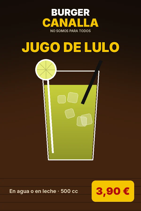 Cartel de Jugo de lulo con sus ingredientes