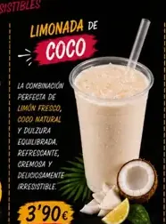 Cartel de Limonada de coco con sus ingredientes