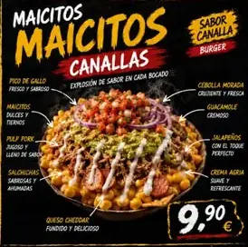 Cartel de Maicitos Canallas con sus ingredientes