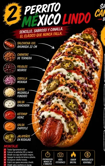Cartel de México Lindo con sus ingredientes