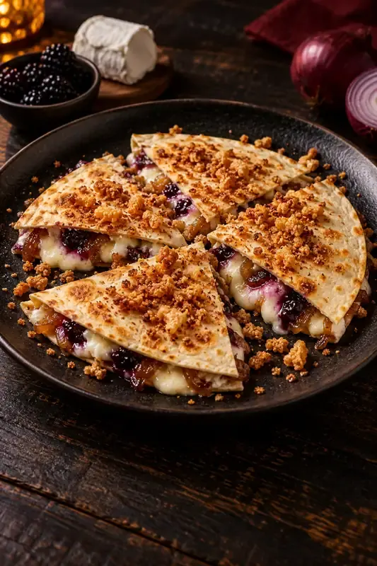 Cartel de Quesadilla Caprichosa con sus ingredientes