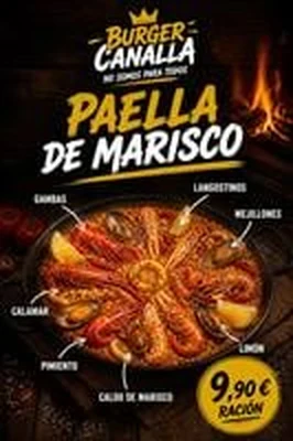 Cartel de Paella de marisco